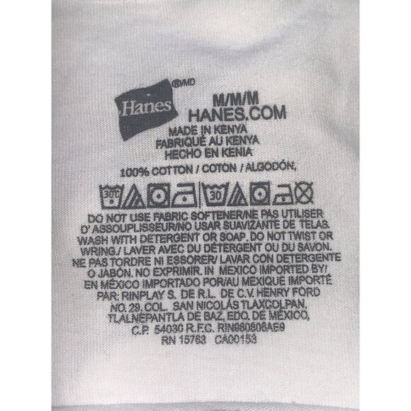 Hanes Mens Pack Of 2 White Cotton Crewneck T-Shirt Size Medium - Picture 10 of 11